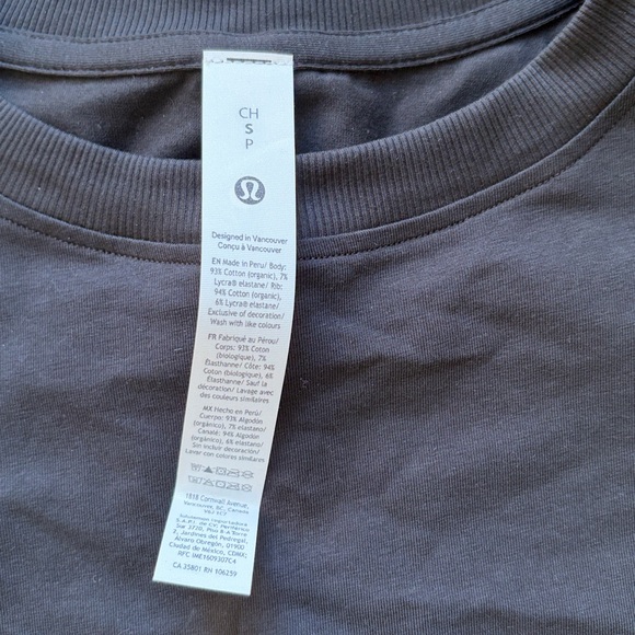 lululemon athletica All Yours Organic Cotton Cropped T-Shirt, Black, S - Picture 4 of 6
